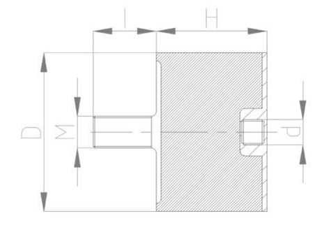 JNDD型<a href='http://www.flagusa.cn' target='_blank'><u>橡膠減震器</u></a>結(jié)構(gòu)圖